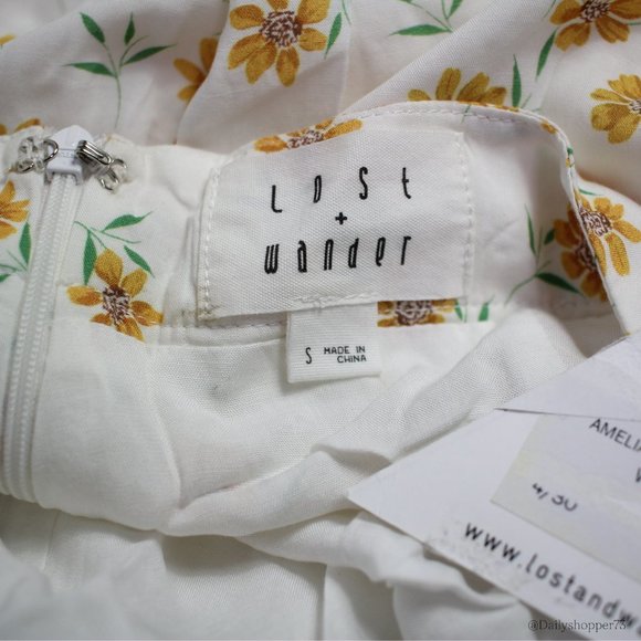 Lost + Wander Women's "Amelia" Ruffle Hem High-Low Floral Midi Skirt - Picture 4 of 5